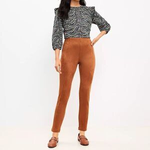 LOFT Brown Skinny Pants with Tapered Leg